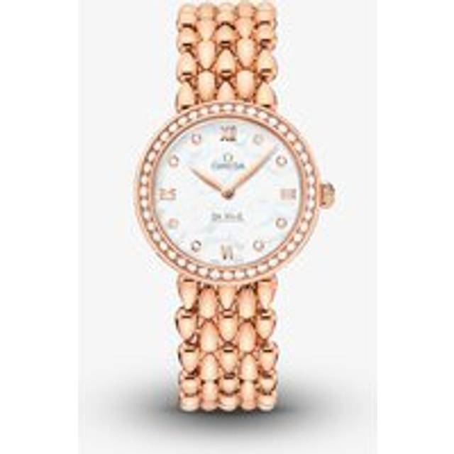 OMEGA Ladies De Ville Prestige 18ct Rose Gold Gold Bracelet Watch 424.55.27.60.55.004 - Rose Gold/Mother of Pearl
