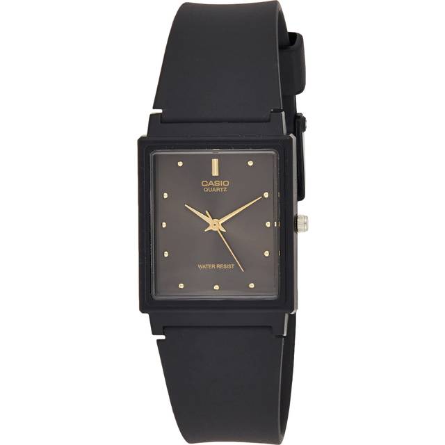 CASIO Quartz Waterproof Gold DialBlack Strap Mens GoldBlack Analog - Free