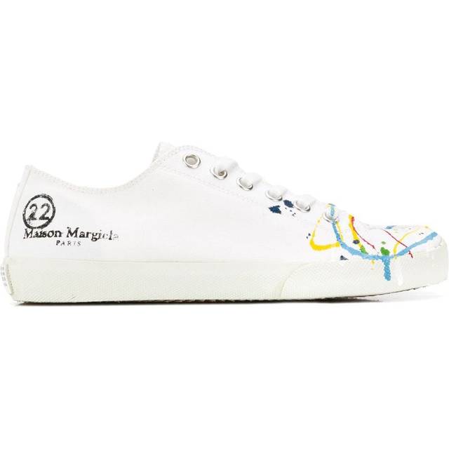 Maison Margiela - Tabi paint-splatter sneakers - women - Cotton - 38 - White