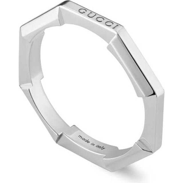 Gucci 18ct White Gold GUCCI Link to Love Mirrored Ring YBC662194003011 - Silver
