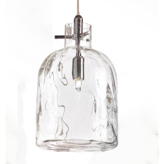 Bossa Nova 1 - Light Jar Pendant - Clear (150cm H x 15cm W x 15cm D)