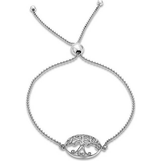 Tuscany Silver Sterling Silver Tree of Life Adjustable Slider Bracelet