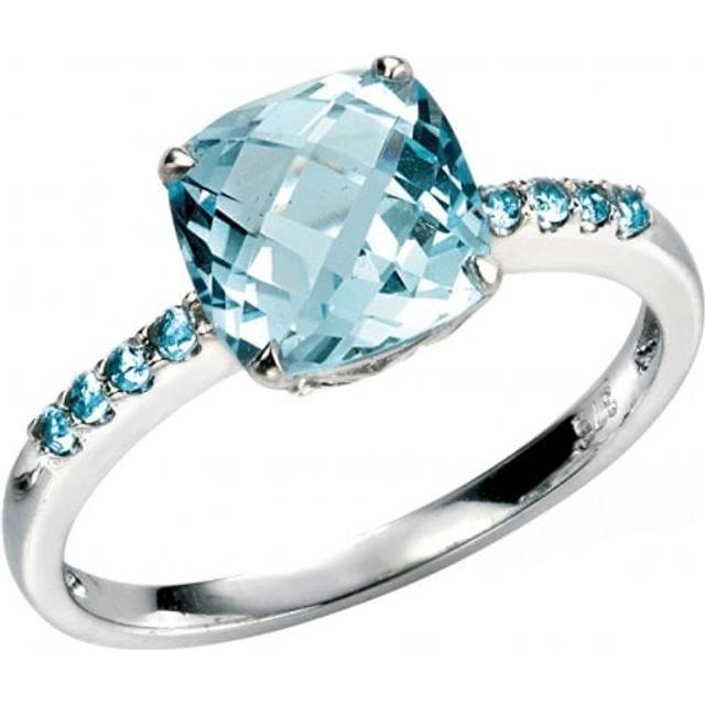 Elements White Gold Sky Blue Topaz Ring Blue Topaz StonesGR217TZ477 / Size 54