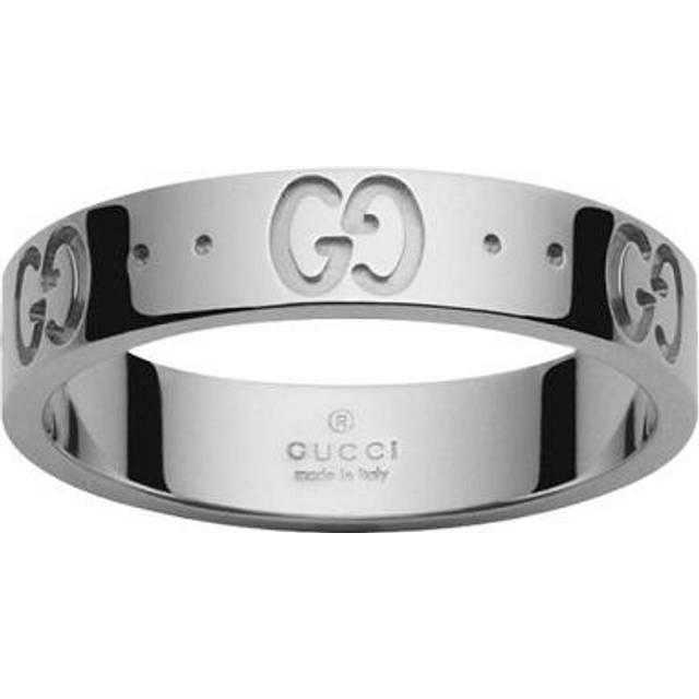 Gucci Icon 18ct White Gold Thin Band Ring - R