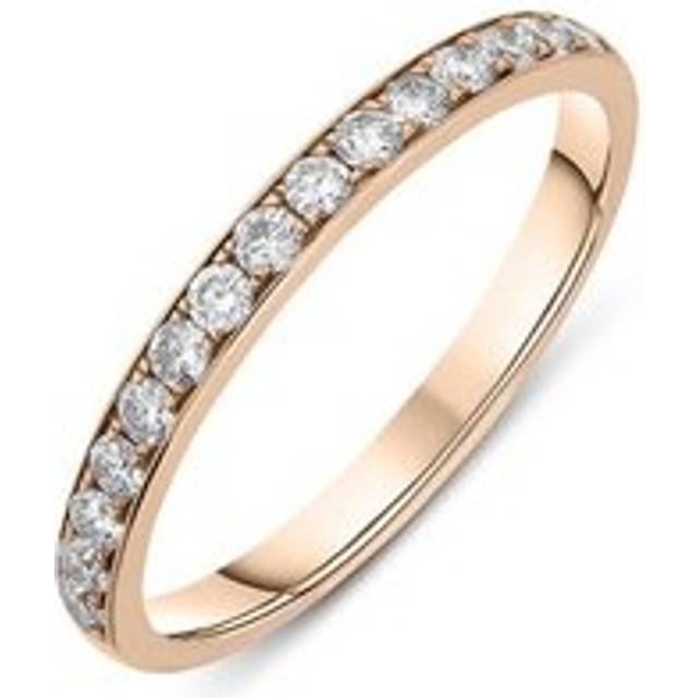 18ct Rose Gold 0.25ct Diamond Channel Set Wedding Half Eternity Ring - TITLE Rose Gold