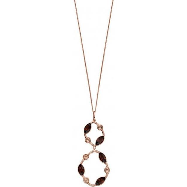 Elements Silver Rose Gold Plated Topaz Peach Swarovski Pendant P4705