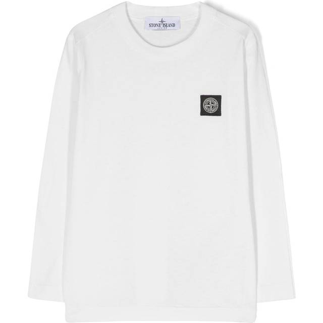 Stone Island Junior - Compass-patch cotton T-shirt - kids - Cotton - 2 - White