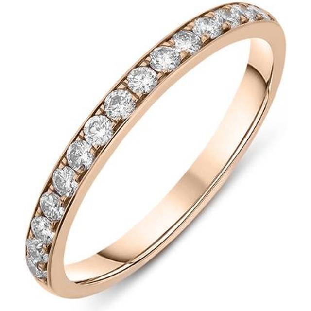 18ct Rose Gold 0.25ct Diamond Channel Set Wedding Half Eternity Ring - TITLE Rose Gold