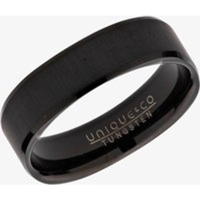 Unique Mens Tungsten Black IP Plated Square 6mm Ring TUR-95-60