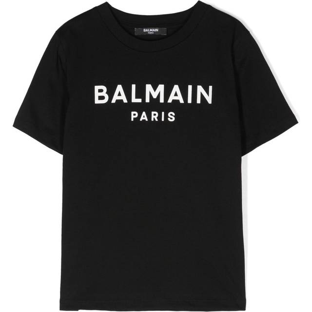 Balmain Kids - logo-print cotton T-shirt - kids - Cotton - 10 - Black