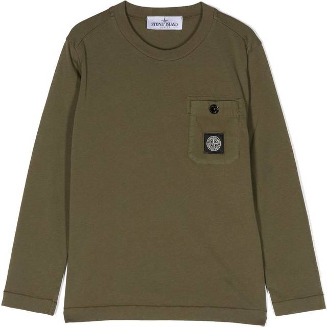 Stone Island Junior - compass-patch cotton T-shirt - kids - Cotton - 12 - Green