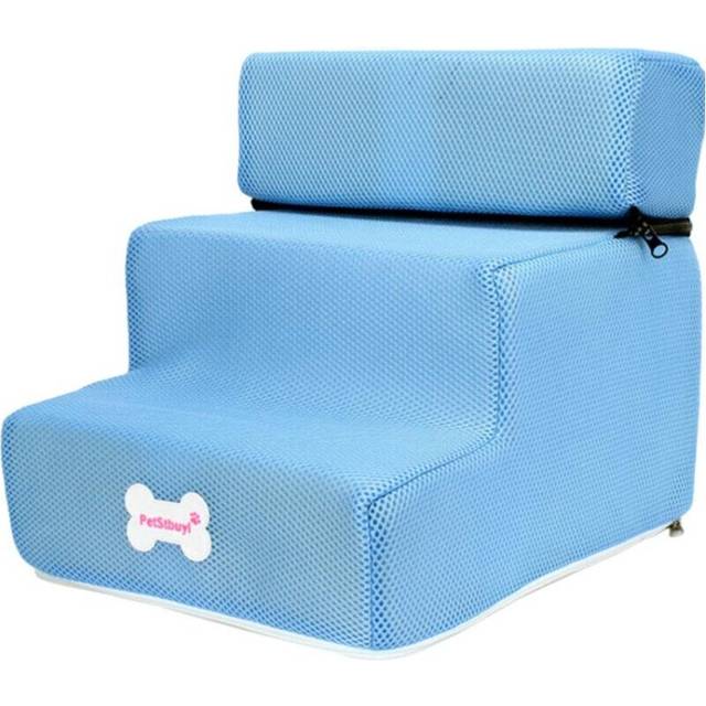 (Blue) Pet Stairs High Rebound Soft Washable Pet Ramp Climbing Ladder