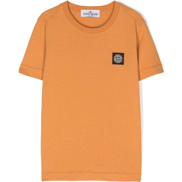 Stone Island Junior - Compass-patch cotton T-shirt - kids - Cotton - 8 - Orange