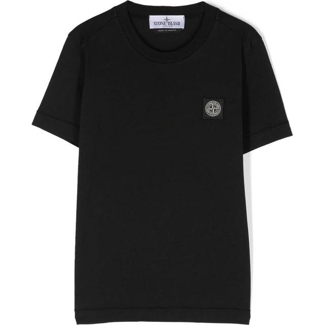 Stone Island Junior - Compass-motif cotton T-Shirt - kids - Cotton - 2 - Black