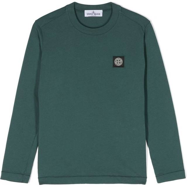 Stone Island Junior - Compass-patch long-sleeve T-shirt - kids - Cotton - 2 - Green