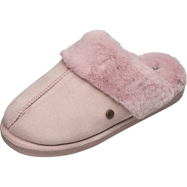NINE WEST Scuff Slippers For Women  Extra Soft & Comfortable Winter House Shoes  Pink  Small 5-6