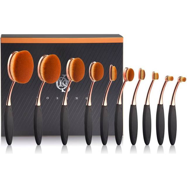 Yoseng Makeup Brushes Set 10Pcs Professional Oval Toothbrush Foundation Cream Contour Powder Blush Conceler Eyeliner Blending Brush New Fashionable Su