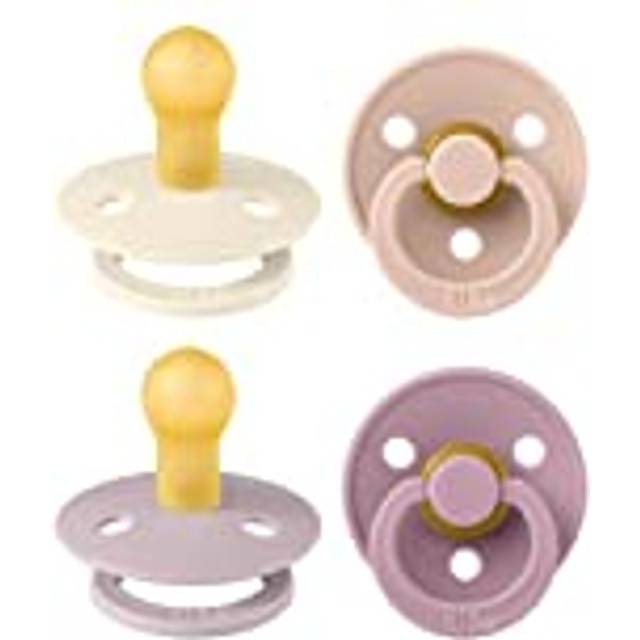 BIBS 4 Pack Colour Soothers -  Baby girl Colours Size 1 Round Nipple
