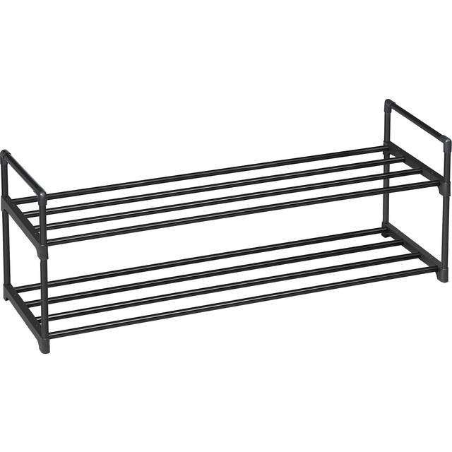 Slatted Metal Shoe Rack, Black / 30 x 92 x 34 cm