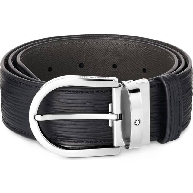 Montblanc Calfskin Textured Belt - Black - One size