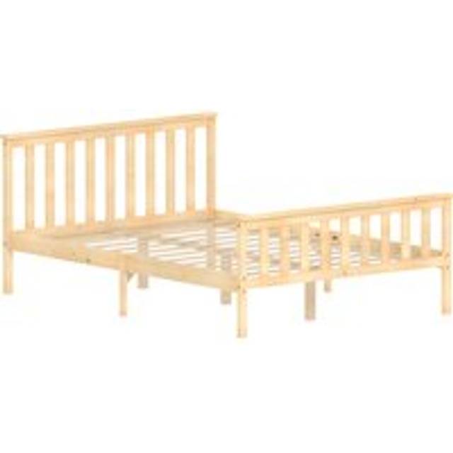 Milan Wooden High Foot End Bed - Pine / Double / 200kg - Yellow