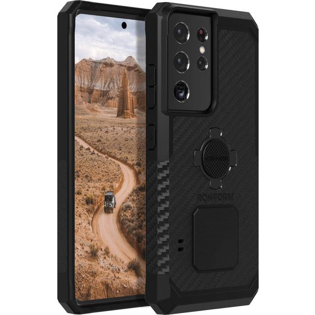 Rokform – Galaxy S21 Ultra fodral, 5G magnetiskt fodral med vridlås, militärkvalitet robust, Samsung S21 Ultra 5G skyddsfodral, dropptestad rustning (svart)