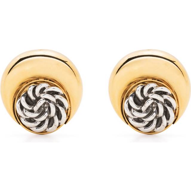 Marine Serre - buttons moon earrings - women - Pewter - One Size - Gold