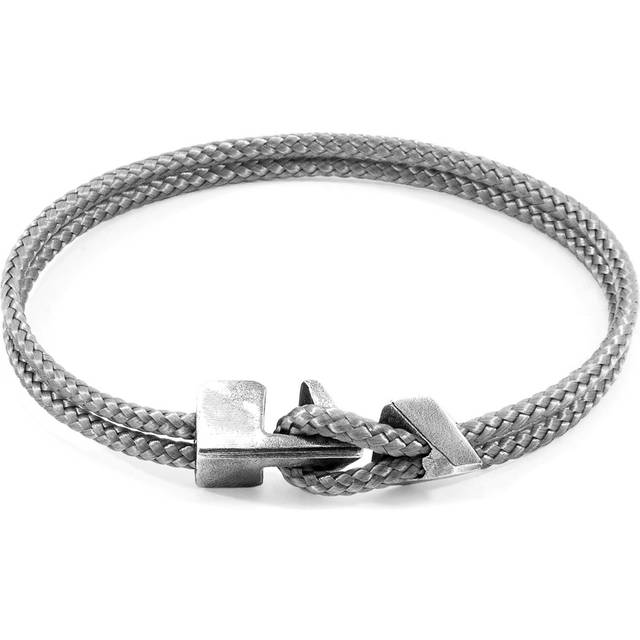 Classic Grey Brixham Silver and Rope Bracelet
