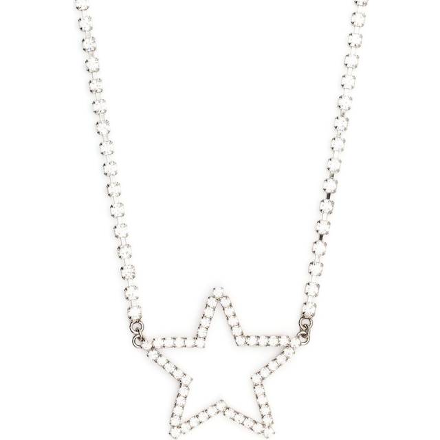 Alessandra Rich - crystal-embellished star necklace - women - Brass/glass - One Size - Silver