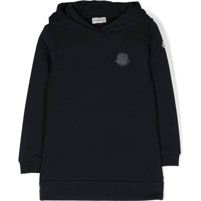 Moncler Enfant - long-line cotton hooded dress - kids - Cotton/Polyamide/Cotton - 12 - Blue