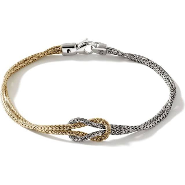 John Hardy - 14kt yellow gold and silver Manah 1.8mm double-row bracelet - unisex - Sterling Silver/14kt Yellow Gold - M