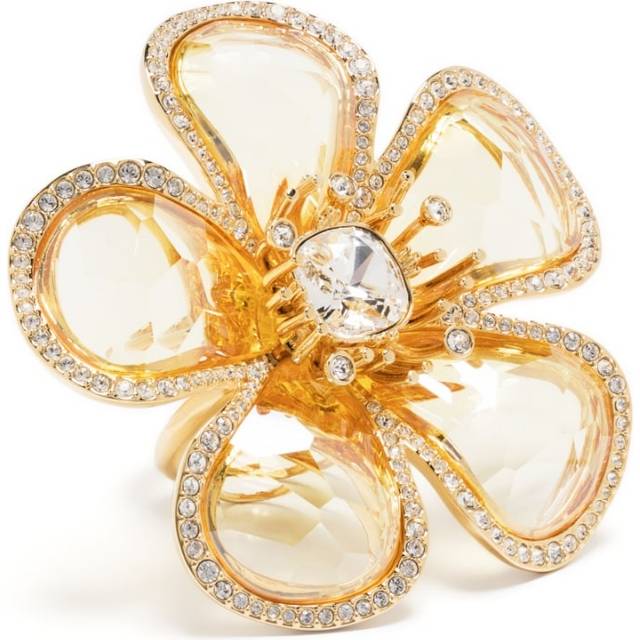 Swarovski - Florere cocktail ring - women - Metal/Swarovski Crystal/glass - 52 - Gold