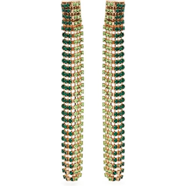 Rosantica - Turbo crystal-embellished drop earrings - women - Brass - One Size - Green