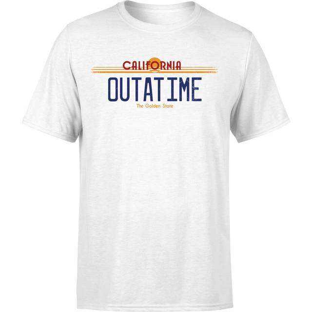 Back To The Future Outatime Plate T-Shirt - White - XXL