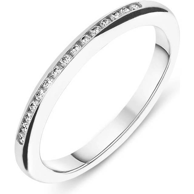 18ct White Gold 0.13ct Diamond Channel Set Wedding Half Eternity Ring - Option1 Value White Gold