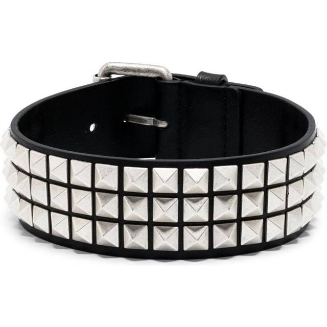 Moschino - Rockstud-embellished leather choker necklace - men - Calf Leather - One Size - Black