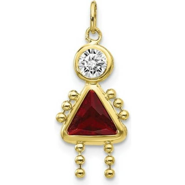 10K Yellow Gold January Girl Birthstone Charm