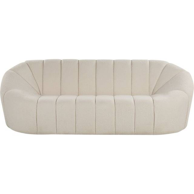 3 Seater Boucle Fabric Sofa White LOMMA