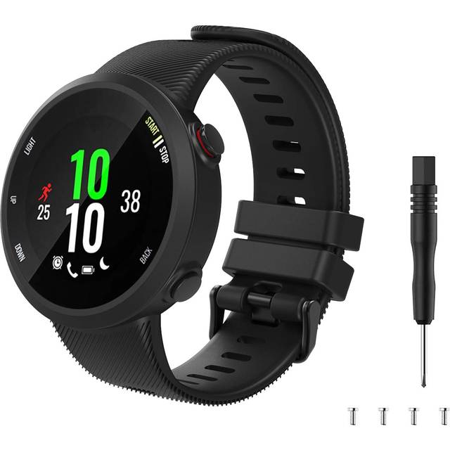 Band Compatible with Garmin Forerunner 45, Soft Silicone Band Adjustable Replacement Watch Strap Fit Garmin Forerunner 45 - Black