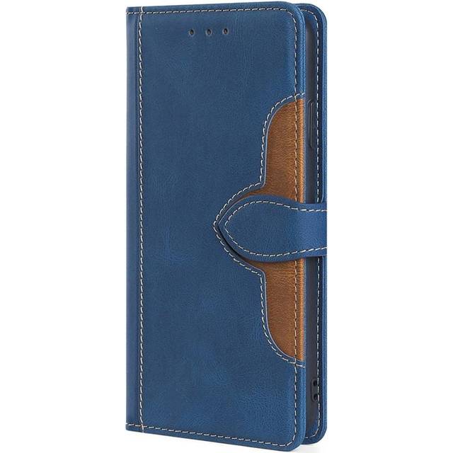 Nokia 1.4 Rustik tvåfärgad läderplånbok - Blue / Brown