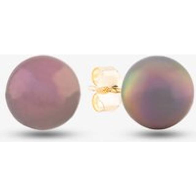 9ct Yellow Gold Black Akoya Pearl Stud Earrings EOZ107PL/B