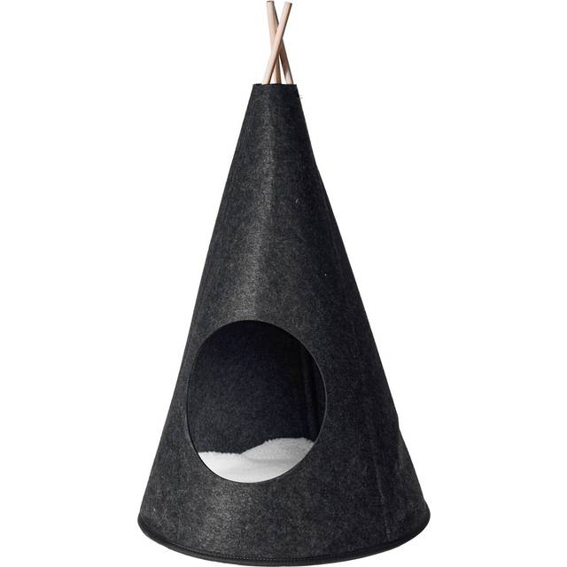 Pet teepee bed for cat kitten puppy large black sleeping playhouse tent pet cave
