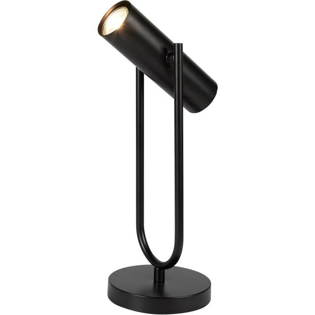 1 Light Cylinder Shade Table Lamp In Matt Black