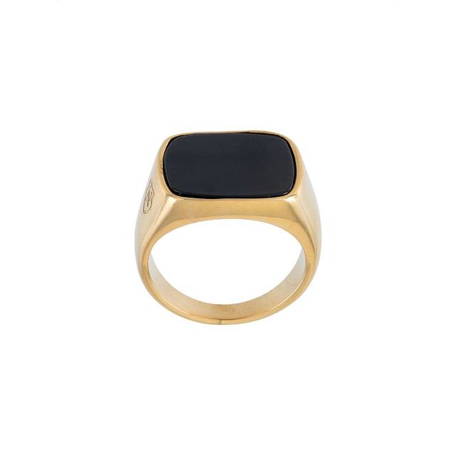 Nialaya Jewelry - onyx cocktail ring - men - Onyx/18kt Gold Plated Steel - 12