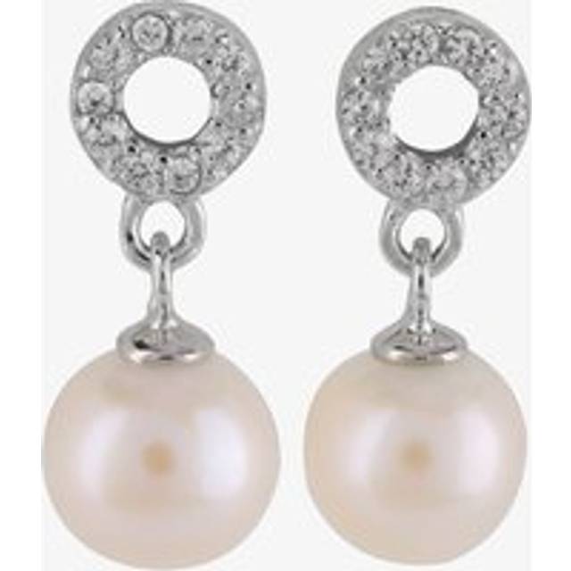 Sterling Silver 7-7.5mm Freshwater Pearl Dropper Earrings EOW70063FW