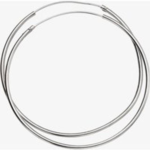 Sterling Silver 50mm x 1.5mm Hoop Earrings H242
