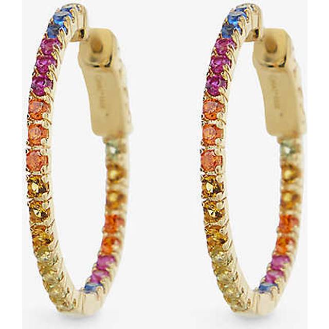 Carat London Womens Gold Rainbow Yellow-gold Vermeil-plated Sterling-silver and Cubic Zirconia Hoop Earrings 1 Size - GOLD