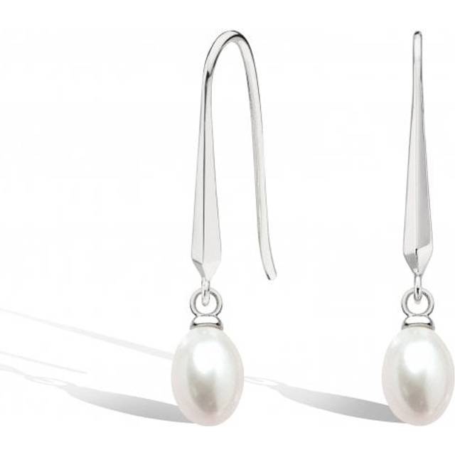Kit Heath Revival Astoria Pearl Drop Silver Earrings - Silver,White - 0.80cm x 2.30cm x 0.70cm