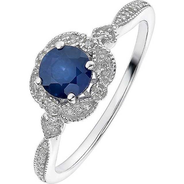 Arrosa 9ct White Gold Sapphire and Diamond Ring