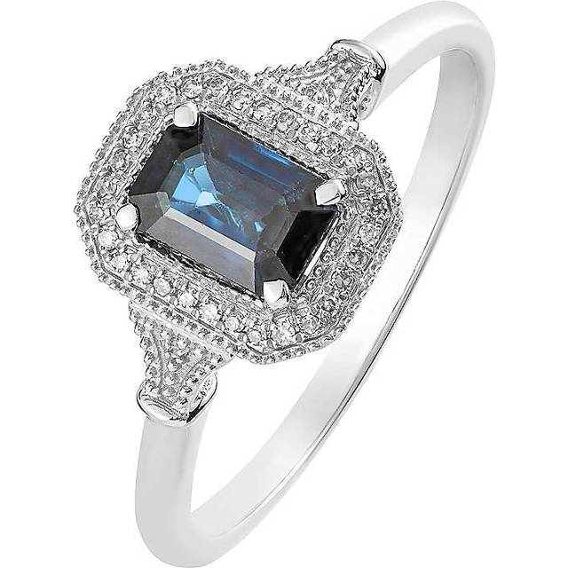 Arrosa 9ct White Gold Sapphire and Diamond Ring